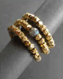 Gold Metallic and Labradorite Ring 