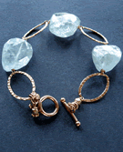 Aquamarine & Textured Ovals Bracelet