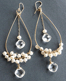Crystal & Pearl Chandelier Earrings