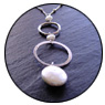 Coin Pearl & Sterling Ovals Long Necklace